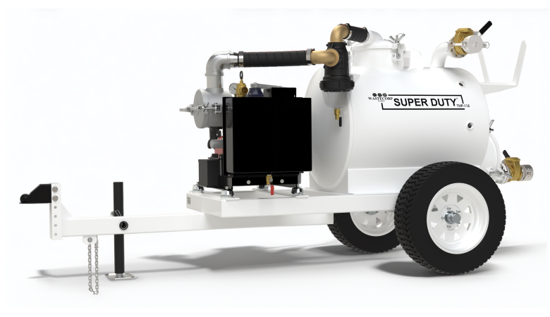 Vacuum pumps available with gas or diesel engines